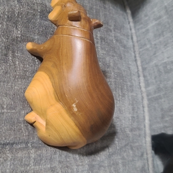 2 hand carved wooden vintage hippos - Picture 6 of 15